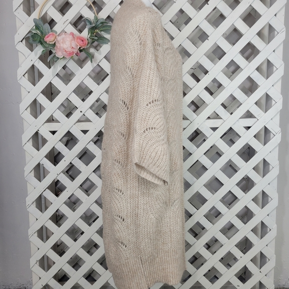 Emme Marella Alpaca Blend Knit Cozy Long Open Cardigan Size Small - Picture 4 of 10